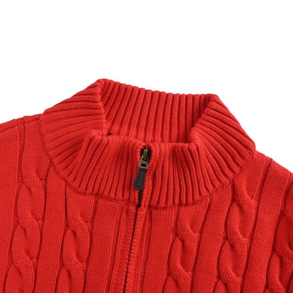 Polo Ralph Lauren Cable-Knit Quarter-Zip Sweater- Red (7) Polo Ralph Lauren Cable-Knit Quarter-Zip Sweater- Red
