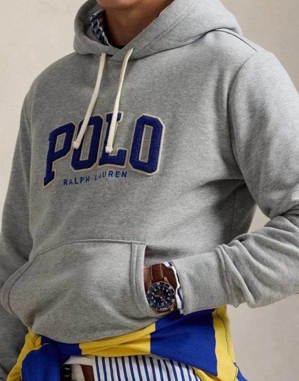 Polo Ralph Lauren Logo Fleece Hoodie- Grey