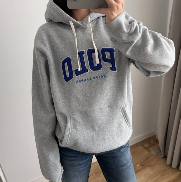 Polo Ralph Lauren Logo Fleece Hoodie- Grey