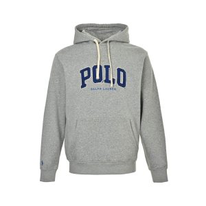 Polo Ralph Lauren Logo Fleece Hoodie (7) Polo Ralph Lauren Logo Fleece Hoodie- Grey