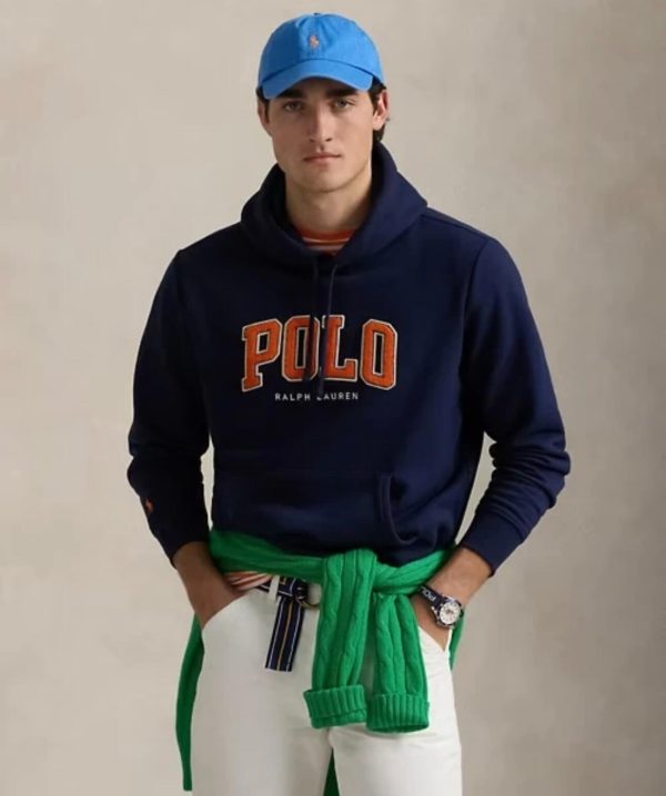 Polo Ralph Lauren Logo Fleece Hoodie- Navy Blue