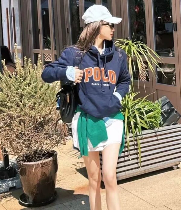 Polo Ralph Lauren Logo Fleece Hoodie- Navy Blue