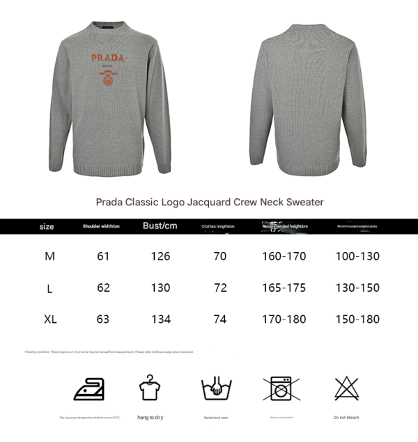 Prada Cashmere and Wool Logo Crew-neck Sweater- Camel Brown