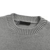 Prada Cashmere and Wool Logo Crew-neck Sweater- Gray
