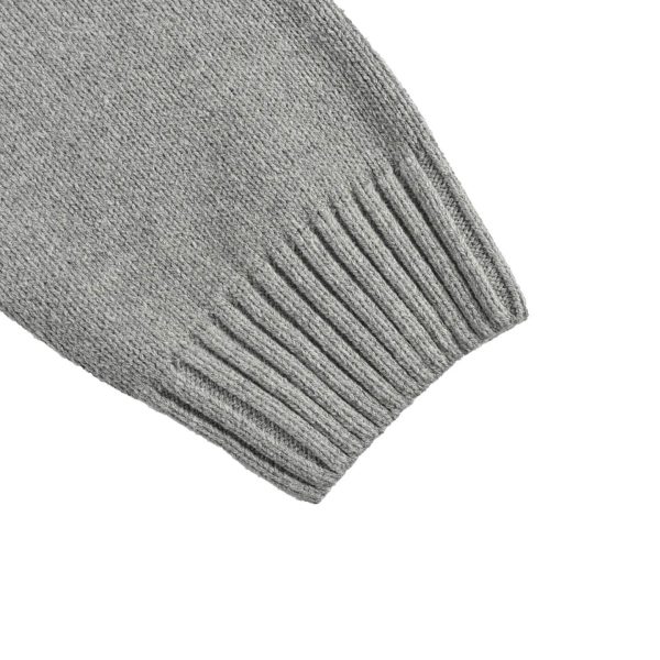 Prada Cashmere and Wool Logo Crew-neck Sweater- Gray