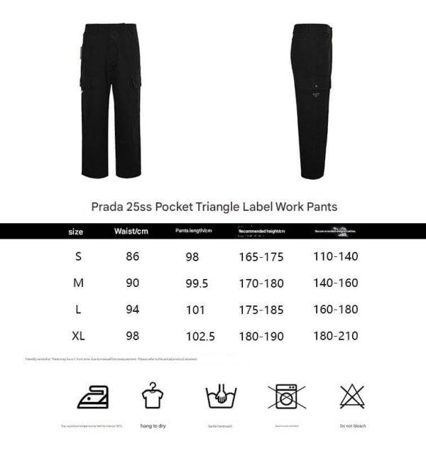Prada Drill Cargo Pocket Triangle Trousers- Black (10) Prada Drill Cargo Pocket Triangle Trousers- Black