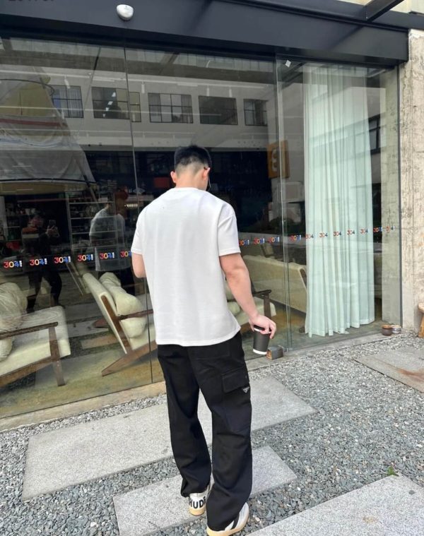 Prada Drill Cargo Pocket Triangle Trousers- Black (5) Prada Drill Cargo Pocket Triangle Trousers- Black