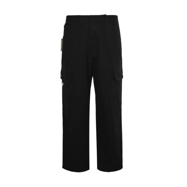 Prada Drill Cargo Pocket Triangle Trousers- Black (9) Prada Drill Cargo Pocket Triangle Trousers- Black