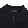 Prada Knitted Half-Zip Knit Long-Sleeve Wool Polo Shirt- Dark Blue