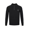 Prada Knitted Half-Zip Knit Long-Sleeve Wool Polo Shirt- Dark Blue