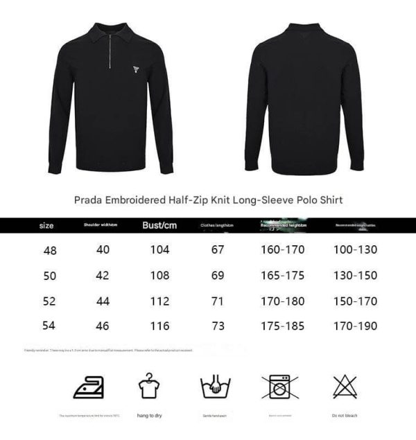 Prada Knitted Half-Zip Knit Long-Sleeve Wool Polo Shirt- Dark Blue