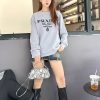 Prada Logo Crew Neck Sweatshirt- Grey