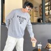 Prada Logo Crew Neck Sweatshirt- Grey