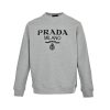 Prada Logo Crew Neck Sweatshirt- Grey