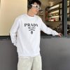 Prada Logo Crew Neck Sweatshirt – White