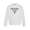 Prada Logo Crew Neck Sweatshirt – White
