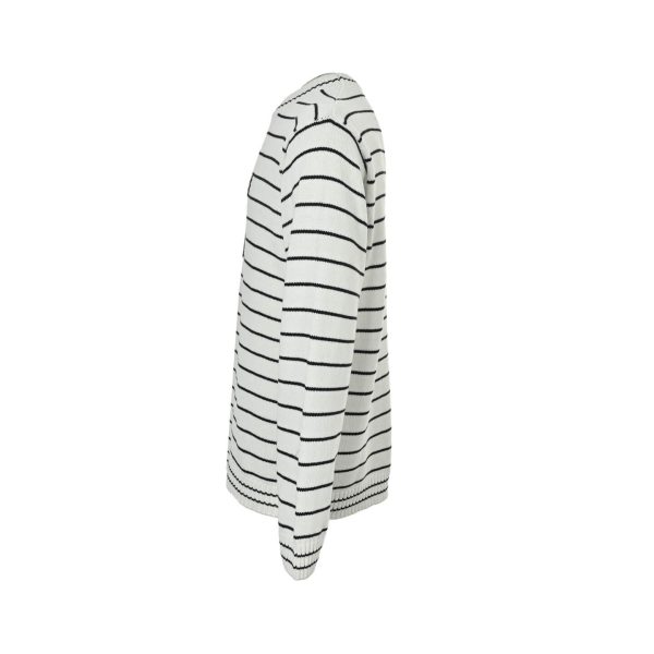 Prada Logo Striped Wool and Cashmere Sweater- White (6) Prada Logo Striped Wool and Cashmere Sweater- White