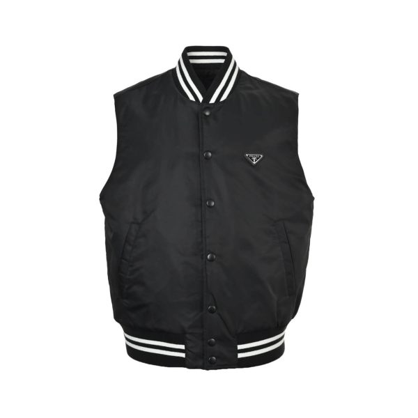 Prada Re-Nylon Triangle Logo Vest- Black