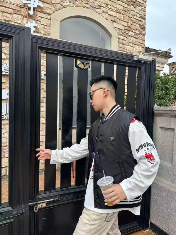 Prada Re-Nylon Triangle Logo Vest- Black