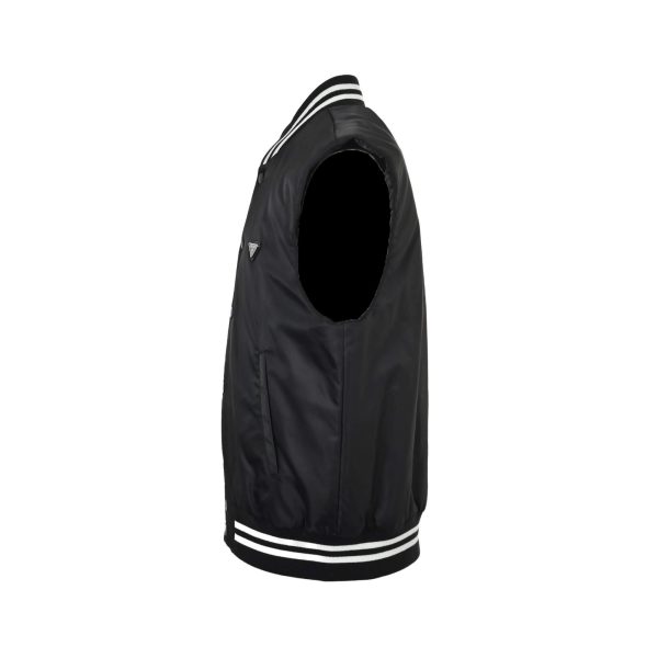 Prada Re-Nylon Triangle Logo Vest- Black
