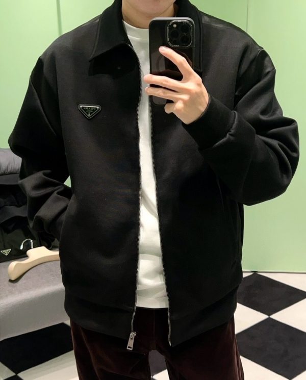 Prada Technical Cotton and Re-Nylon Cardigan- Black (1) Prada Technical Cotton and Re-Nylon Cardigan- Black