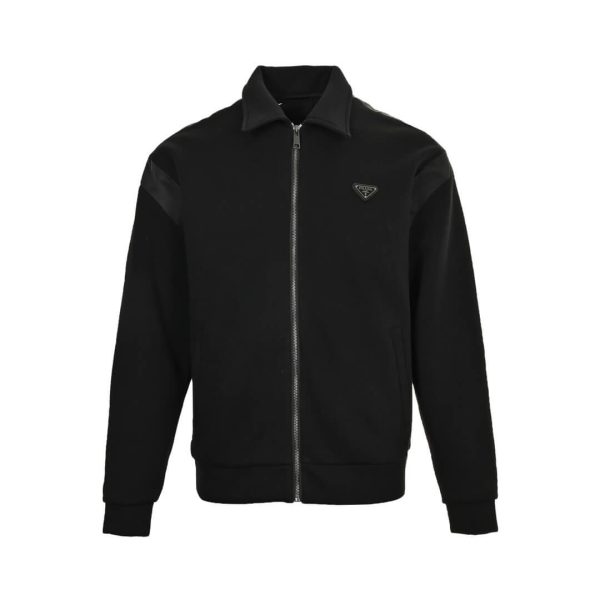 Prada Technical Cotton and Re-Nylon Cardigan- Black (10) Prada Technical Cotton and Re-Nylon Cardigan- Black
