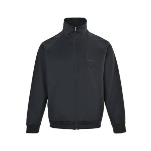 Prada Technical Fabric Zip-Up Jacket- Navy Blue (8) Prada Technical Fabric Zip-Up Jacket- Navy Blue