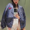 Prada Triangular logo-patch Bomber Jacket- Dark Blue (1) Prada Triangular logo-patch Bomber Jacket- Dark Blue