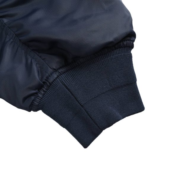 Prada Triangular logo-patch Bomber Jacket- Dark Blue (4) Prada Triangular logo-patch Bomber Jacket- Dark Blue