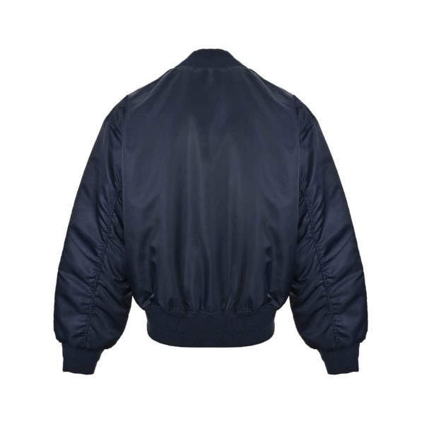 Prada Triangular logo-patch Bomber Jacket- Dark Blue (6) Prada Triangular logo-patch Bomber Jacket- Dark Blue