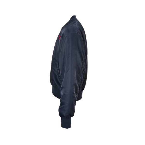 Prada Triangular logo-patch Bomber Jacket- Dark Blue (7) Prada Triangular logo-patch Bomber Jacket- Dark Blue
