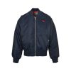 Prada Triangular logo-patch Bomber Jacket- Dark Blue (8) Prada Triangular logo-patch Bomber Jacket- Dark Blue