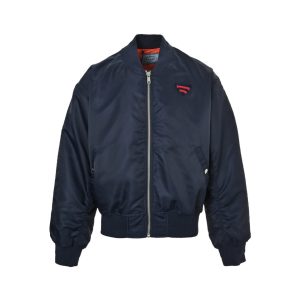 Prada Triangular logo-patch Bomber Jacket- Dark Blue (8) Prada Triangular logo-patch Bomber Jacket- Dark Blue