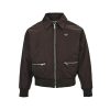 Prada Zipper Pocket Re-Nylon Blouson Jacket- Brown (11) Prada Zipper Pocket Re-Nylon Blouson Jacket- Brown