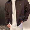 Prada Zipper Pocket Re-Nylon Blouson Jacket- Brown (3) Prada Zipper Pocket Re-Nylon Blouson Jacket- Brown