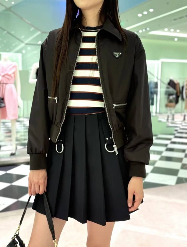 Prada Zipper Pocket Re-Nylon Blouson Jacket- Brown (5) Prada Zipper Pocket Re-Nylon Blouson Jacket- Brown