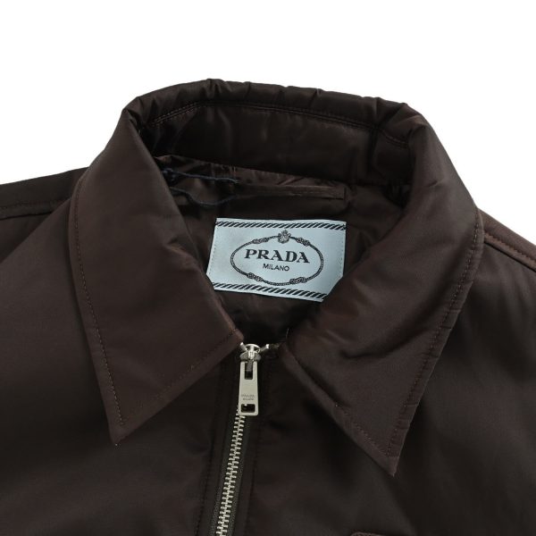 Prada Zipper Pocket Re-Nylon Blouson Jacket- Brown (7) Prada Zipper Pocket Re-Nylon Blouson Jacket- Brown