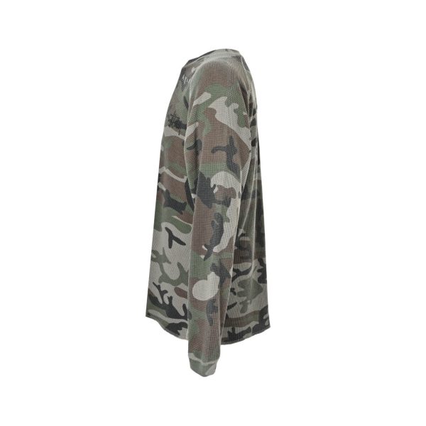 Stüssy Raglan Thermal Long-Sleeve Crew T-Shirt- Black Desert Camouflage
