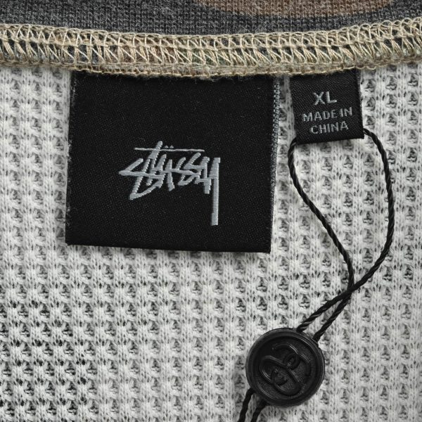 Stüssy Raglan Thermal Long-Sleeve Crew T-Shirt- Black Desert Camouflage