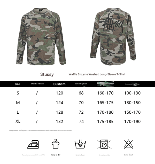 Stüssy Raglan Thermal Long-Sleeve Crew T-Shirt- Desert Camouflage