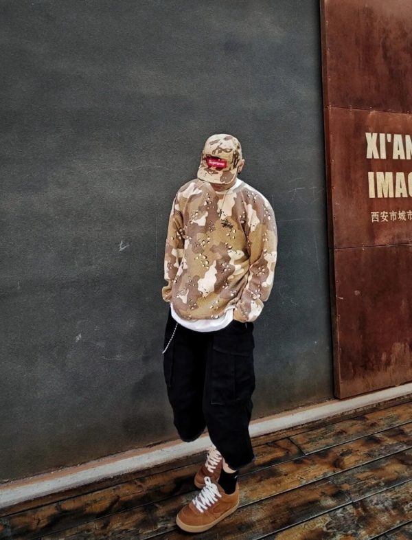 Stüssy Raglan Thermal Long-Sleeve Crew T-Shirt- Desert Camouflage