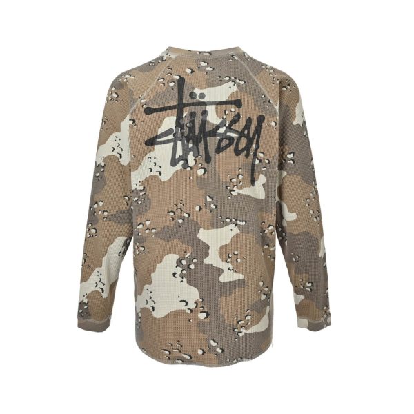 Stüssy Raglan Thermal Long-Sleeve Crew T-Shirt- Desert Camouflage