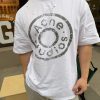 Acne Studios Distressed Ring Print Logo T-shirt- White