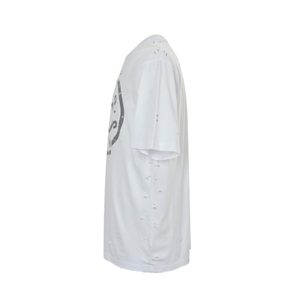 Acne Studios Distressed Ring Print Logo T-shirt- White