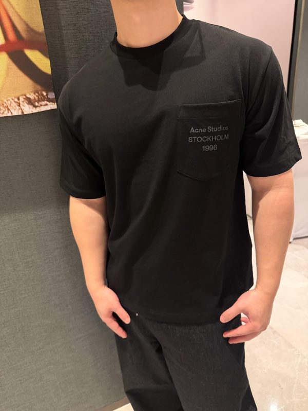 Acne Studios Logo Cotton-Blend Jersey T-Shirt- Black