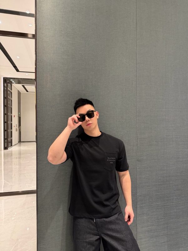 Acne Studios Logo Cotton-Blend Jersey T-Shirt- Black