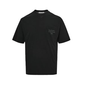 Acne Studios Logo Cotton-Blend Jersey T-Shirt- Black