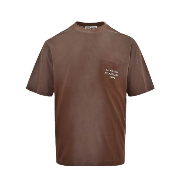 Acne Studios Logo Cotton-Blend Jersey T-Shirt- Brown