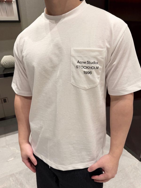 Acne Studios Logo Cotton-Blend Jersey T-Shirt- White