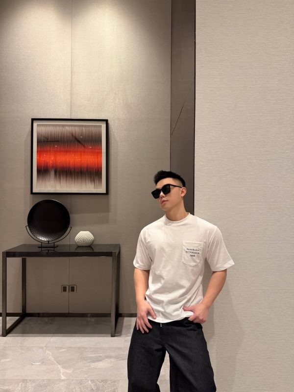 Acne Studios Logo Cotton-Blend Jersey T-Shirt- White